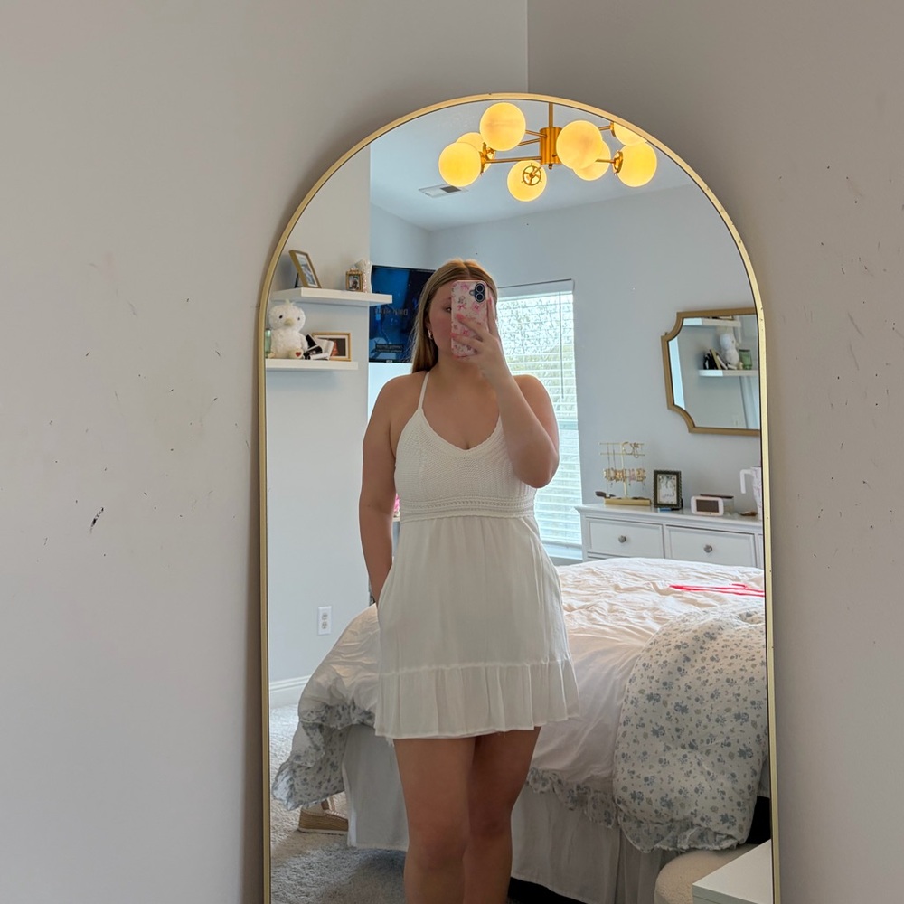 Hollister Mini white knit dress